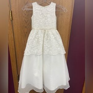 Elegant Ivory Lace Kids Dress